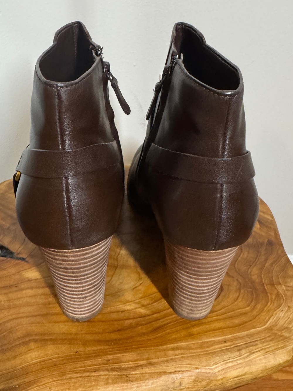 Cole Haan Brown Leather Women's Calixta Harness Ankle Booties Moto Boots Sz. 10B - Picture 4 of 11
